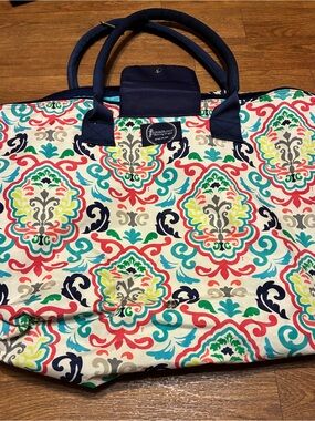 Initials Inc Navy Multicolor Patterned Tote Bag